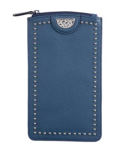 Pre-owned Brighton Leather Printed Pouch In Blue