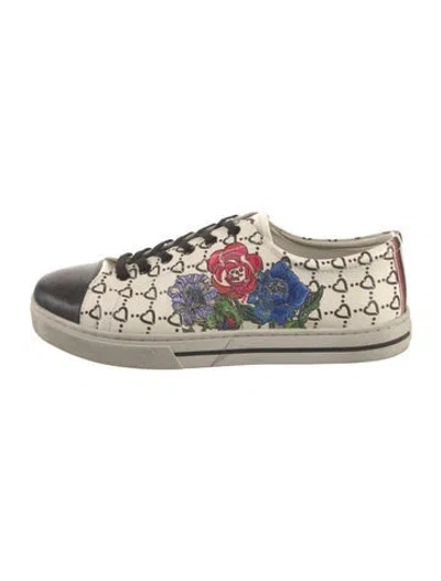 Pre-owned Brighton Leather Printed Sneakers In Neutral