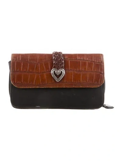 Pre-owned Brighton Leather Printed Wallet In Black