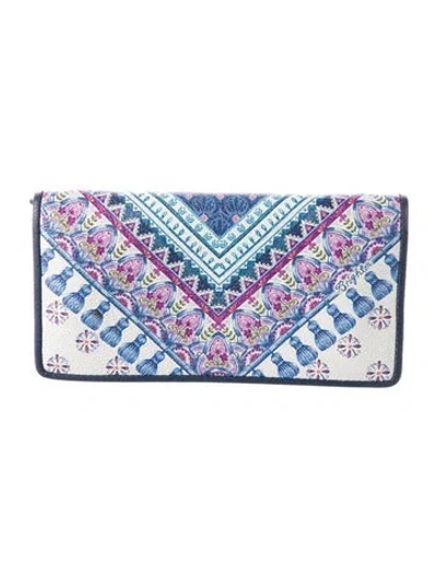 Pre-owned Brighton Leather Printed Wallet In Blue