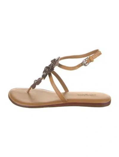 Pre-owned Brighton Leather Sandals In Neutrals