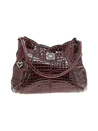 Pre-owned Brighton Leather Satchel In Burgundy