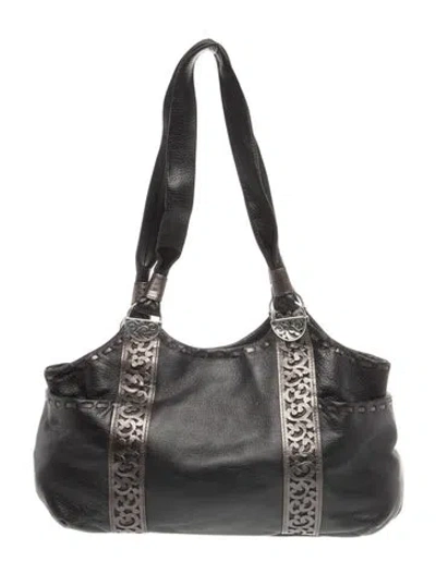 Pre-owned Brighton Leather Shoulder Bag In Black