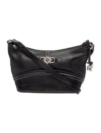 Pre-owned Brighton Leather Shoulder Bag In Black