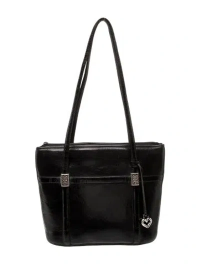 Pre-owned Brighton Leather Shoulder Bag In Black