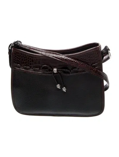 Pre-owned Brighton Leather Shoulder Bag In Black