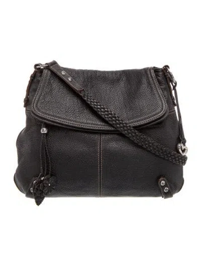 Pre-owned Brighton Leather Shoulder Bag In Black