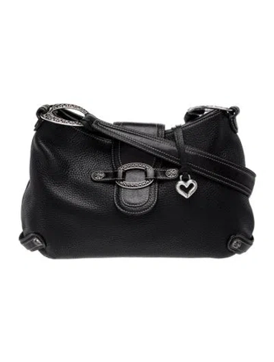 Pre-owned Brighton Leather Shoulder Bag In Black