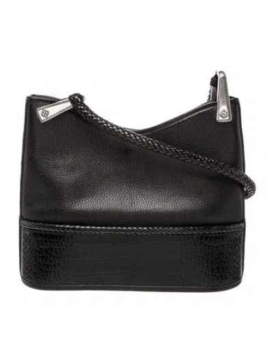Pre-owned Brighton Leather Shoulder Bag In Black