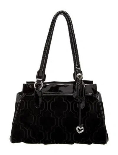Pre-owned Brighton Leather Shoulder Bag In Black
