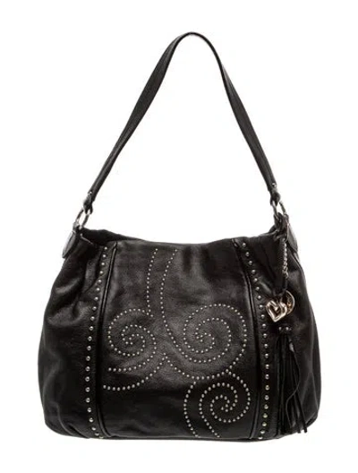 Pre-owned Brighton Leather Shoulder Bag In Black