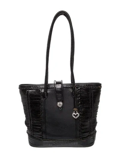 Pre-owned Brighton Leather Shoulder Bag In Black