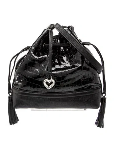 Pre-owned Brighton Leather Shoulder Bag In Black
