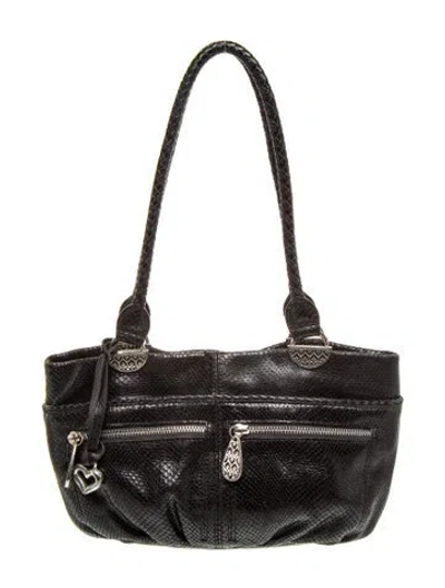 Pre-owned Brighton Leather Shoulder Bag In Black