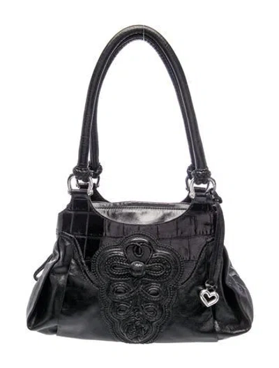 Pre-owned Brighton Leather Shoulder Bag In Black