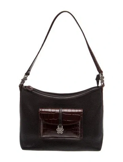 Pre-owned Brighton Leather Shoulder Bag In Black