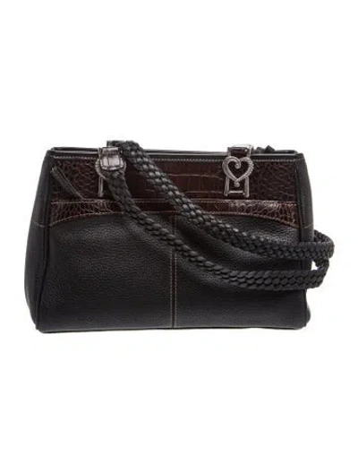 Pre-owned Brighton Leather Shoulder Bag In Black