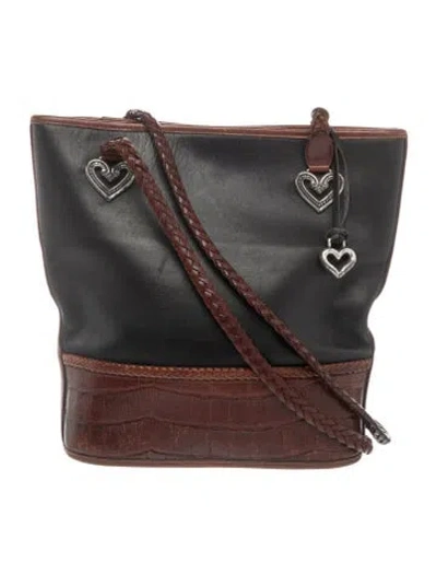 Pre-owned Brighton Leather Shoulder Bag In Black