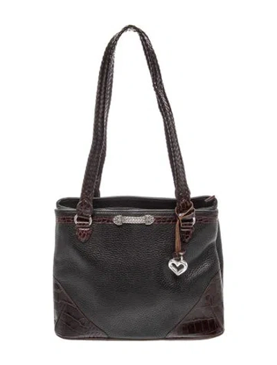 Pre-owned Brighton Leather Shoulder Bag In Black