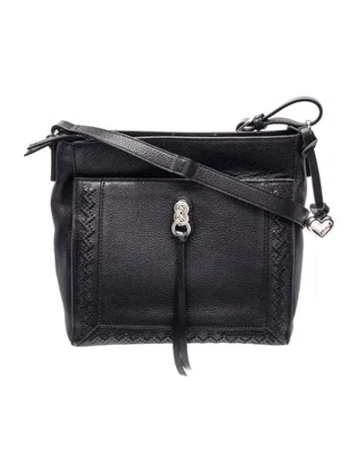 Pre-owned Brighton Leather Shoulder Bag In Black