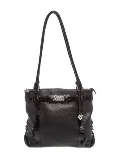 Pre-owned Brighton Leather Shoulder Bag In Black
