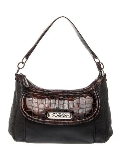 Pre-owned Brighton Leather Shoulder Bag In Black