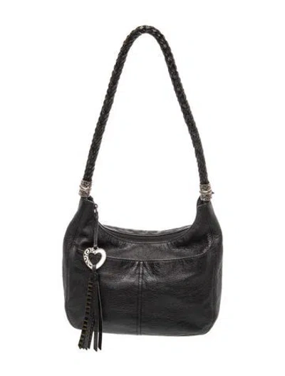 Pre-owned Brighton Leather Shoulder Bag In Black