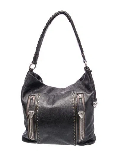 Pre-owned Brighton Leather Shoulder Bag In Black