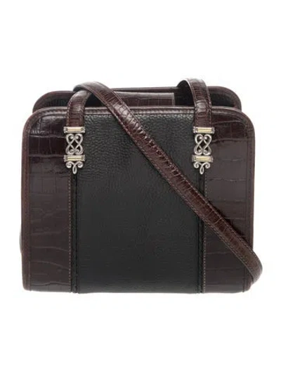 Pre-owned Brighton Leather Shoulder Bag In Black
