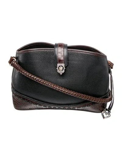 Pre-owned Brighton Leather Shoulder Bag In Black