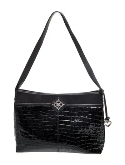 Pre-owned Brighton Leather Shoulder Bag In Black
