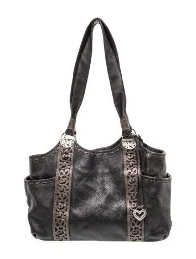 Pre-owned Brighton Leather Shoulder Bag In Black