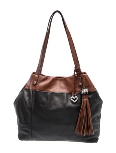 Pre-owned Brighton Leather Shoulder Bag In Black