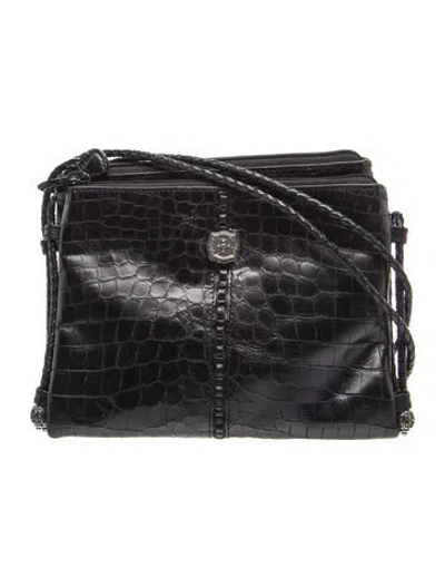 Pre-owned Brighton Leather Shoulder Bag In Black
