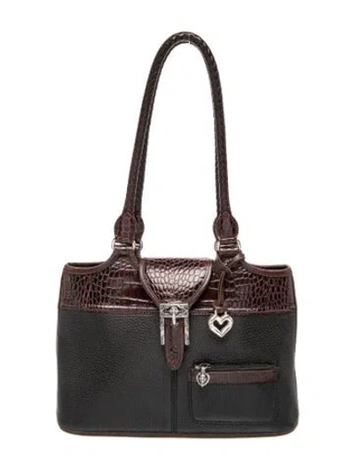 Pre-owned Brighton Leather Shoulder Bag In Black/brown