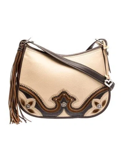 Pre-owned Brighton Leather Shoulder Bag In Brown/neutrals