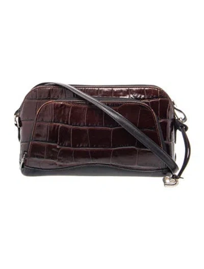 Pre-owned Brighton Leather Shoulder Bag In Burgundy