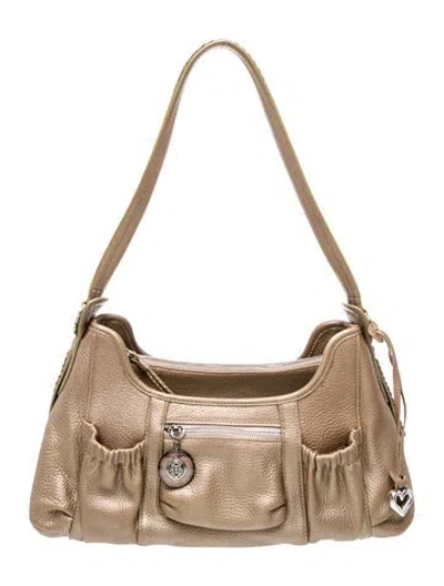 Pre-owned Brighton Leather Shoulder Bag In Gold
