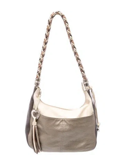 Pre-owned Brighton Leather Shoulder Bag In Gold/metallic