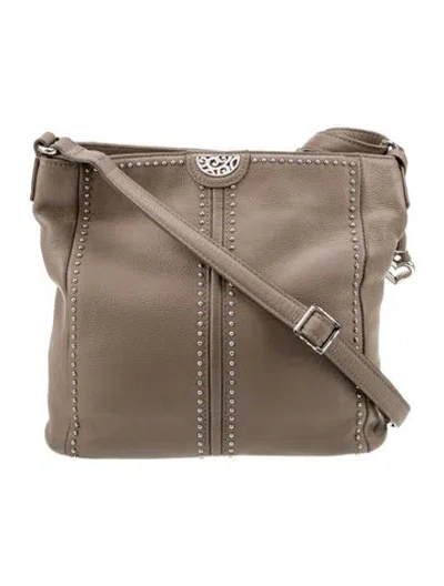 Pre-owned Brighton Leather Shoulder Bag In Gray