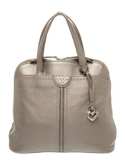 Pre-owned Brighton Leather Shoulder Bag In Gray