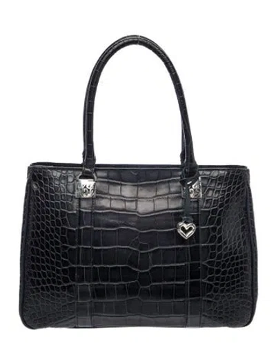 Pre-owned Brighton Leather Shoulder Bag In Gray