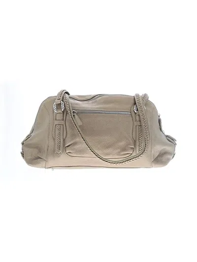 Pre-owned Brighton Leather Shoulder Bag In Gray