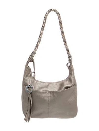 Pre-owned Brighton Leather Shoulder Bag In Grey
