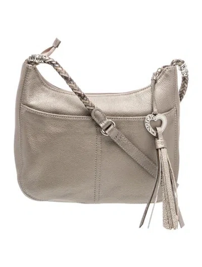 Pre-owned Brighton Leather Shoulder Bag In Metallic/neutrals