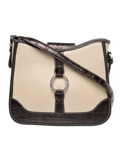 Pre-owned Brighton Leather Shoulder Bag In Neutral