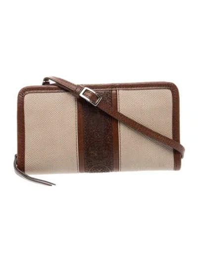 Pre-owned Brighton Leather Shoulder Bag In Neutral