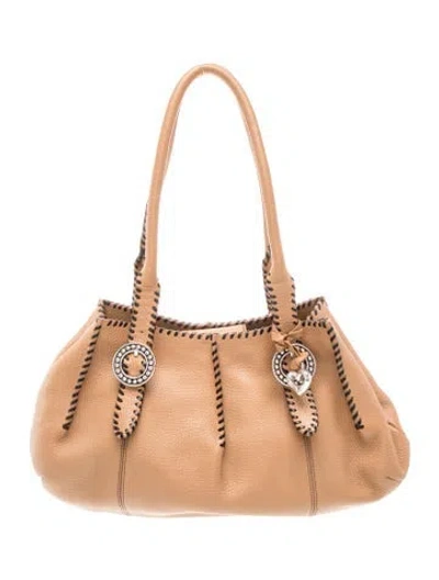 Pre-owned Brighton Leather Shoulder Bag In Neutral
