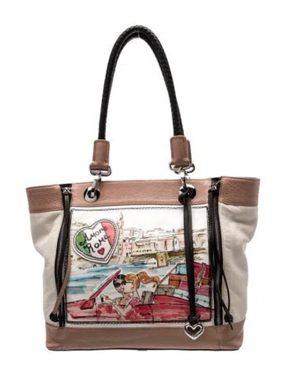 Pre-owned Brighton Leather Shoulder Bag In Neutrals