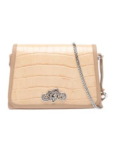 Pre-owned Brighton Leather Shoulder Bag In Neutrals